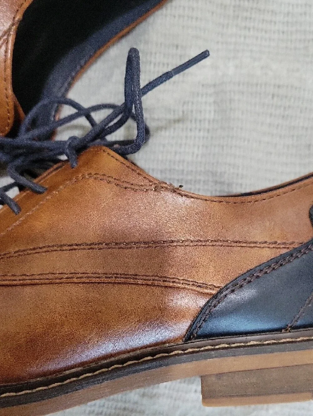 Restoration Mens 9M Lowry Classic Two-Tone Brown & Black Leather Derby Oxfords